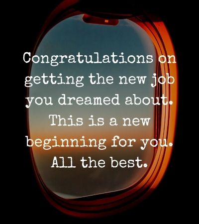 Best Wishes for New Beginning Job