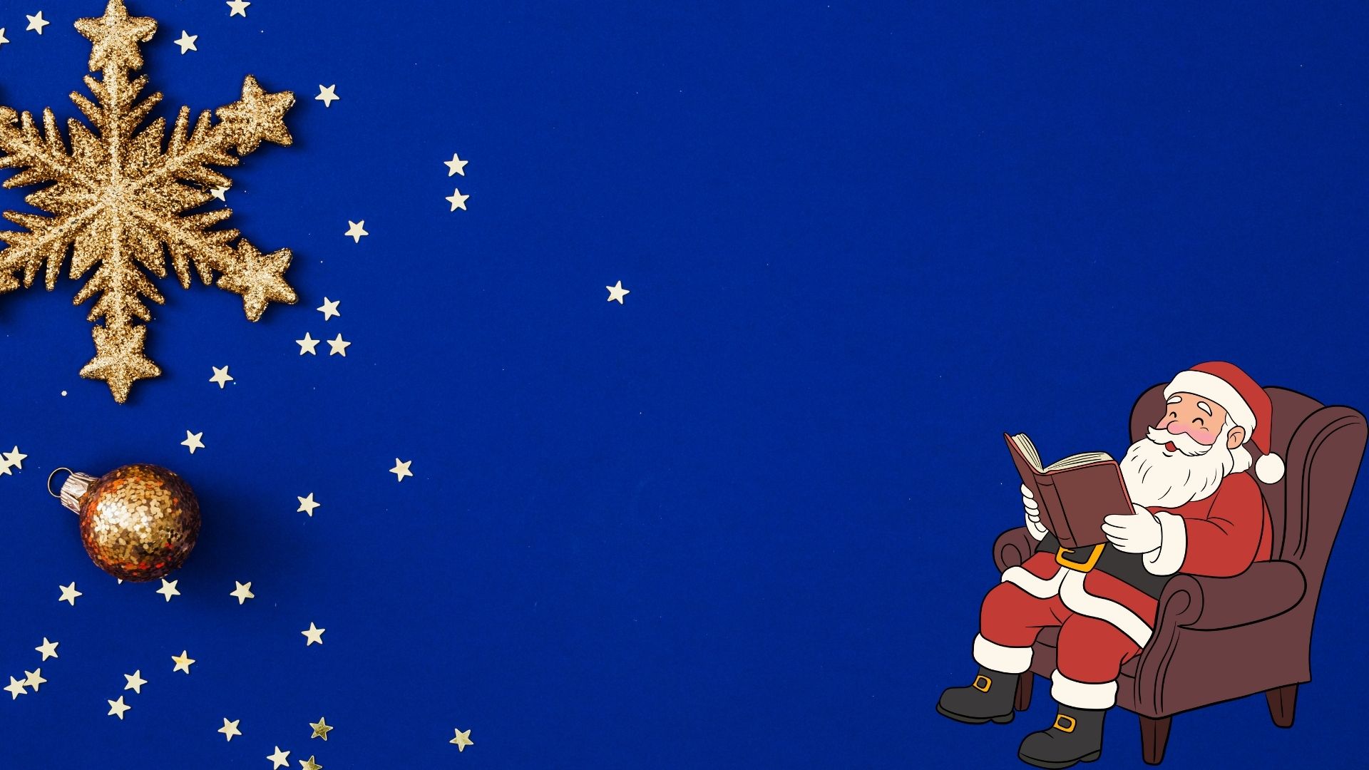 Blue christmas background with santa