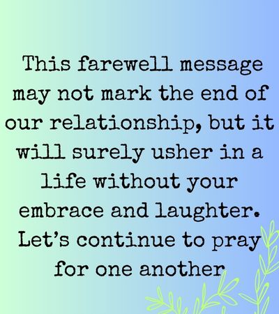 Christian Farewell Message