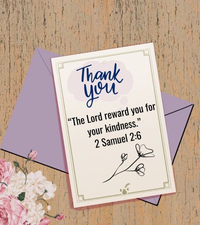Christian Thank you card with a bible verse