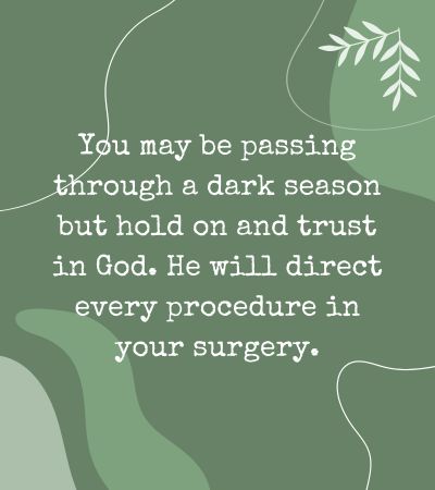 Christian message before surgery
