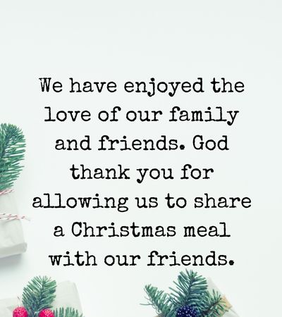 Christmas Dinner Prayer with Friends