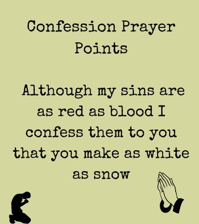Confession Prayer Points