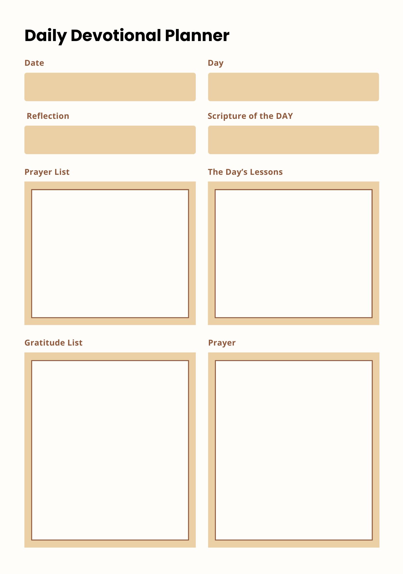 Downloadable Devotional Planner