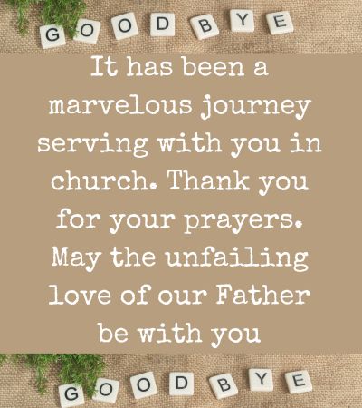 Farewell Message to Church Friend
