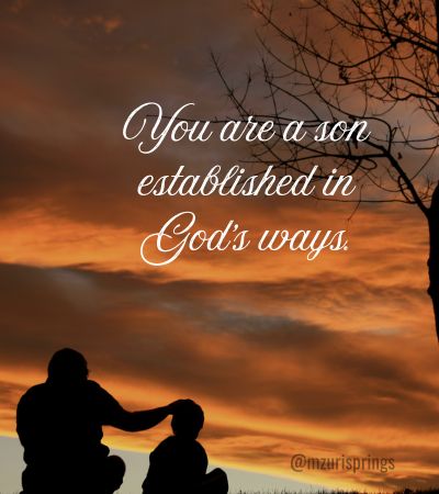 Fathers blessings to a son
