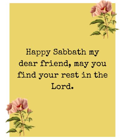 Happy Sabbath message to Friends