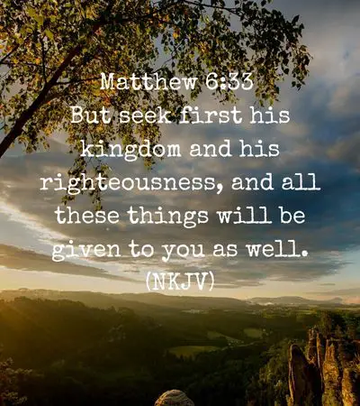 Inspirational Morning Bible Verses Matthew 6 33
