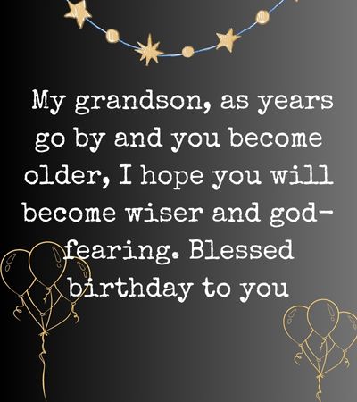 Religious Birthday Message for Grandson