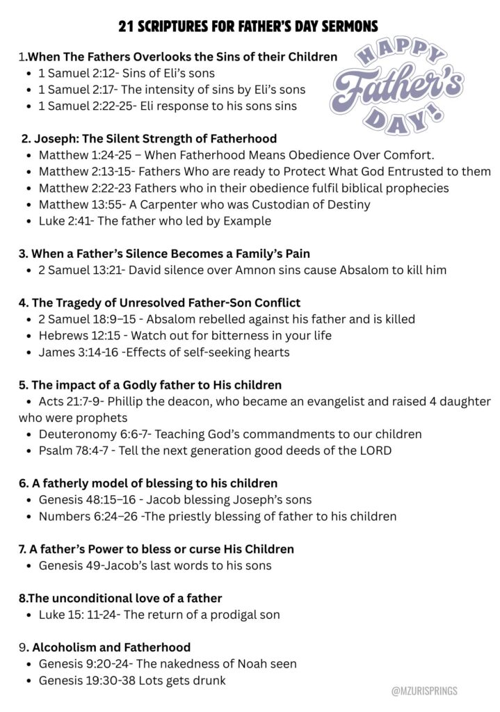 50+ Sermon Topics For Father’s Day 2026 - Mzuri Springs