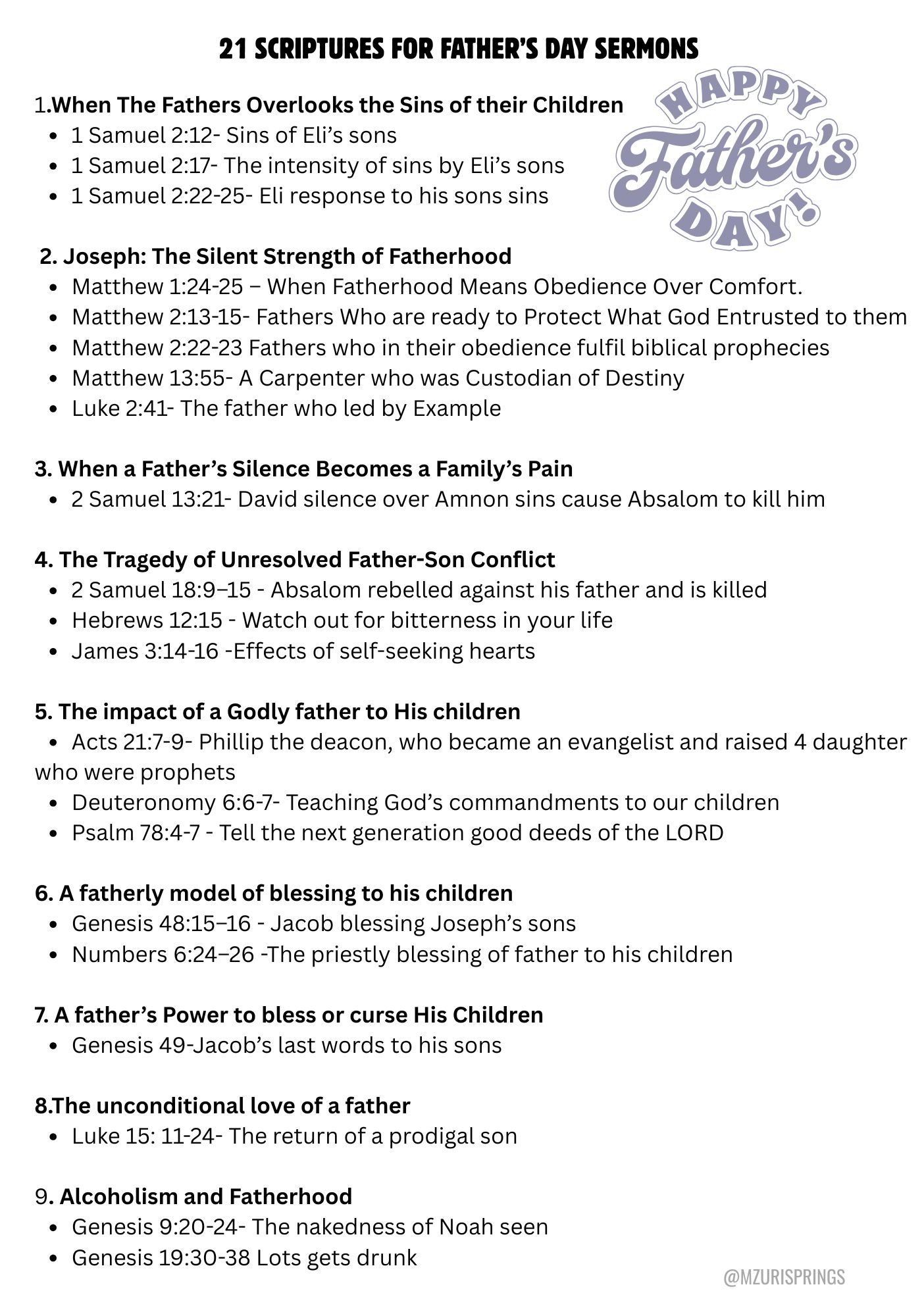 Scriptures For Father’s Day Sermons PDF Download