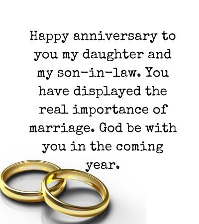 Wedding Anniversary Wishes for Daughter and Son-In-Law