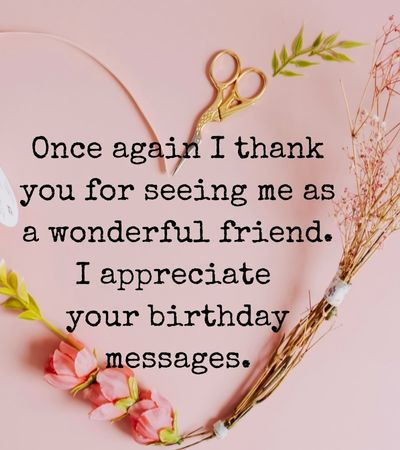 birthday wish appreciation message