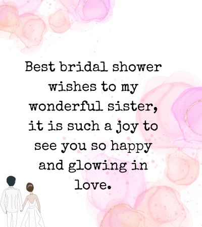 bridal shower message for sister
