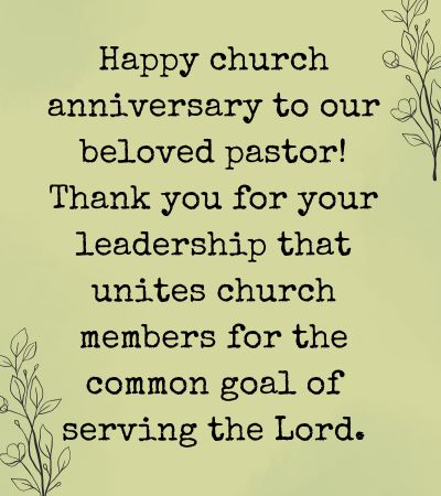 church anniversary message to pastor