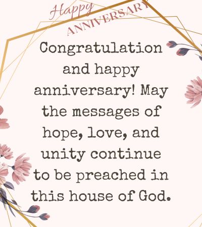 congratulations on church anniversary