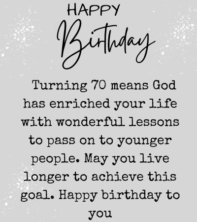 religious 70th birthday message