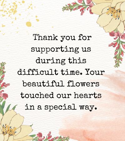 thank you notes for funeral flowers