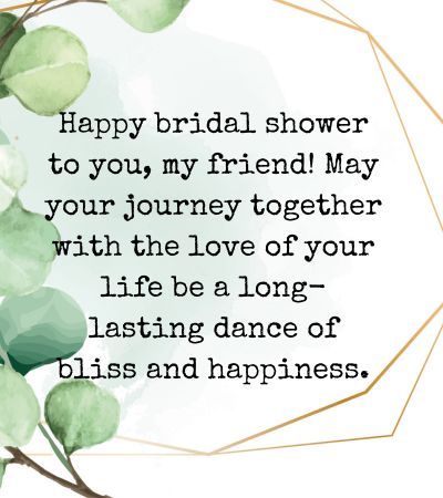 wedding shower card message for friend
