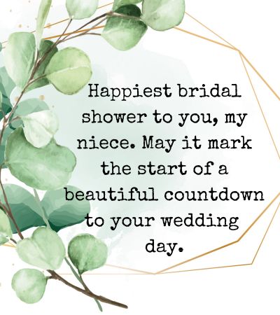 what to write in bridal shower card for niece